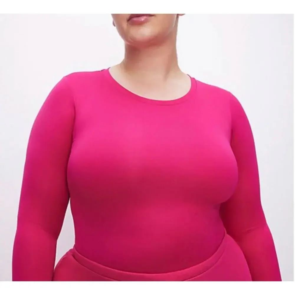Good American Scuba Crew Neck Long Sleeve Bodysuit | 2XL, Pink NEW $95 - Picture 4 of 4